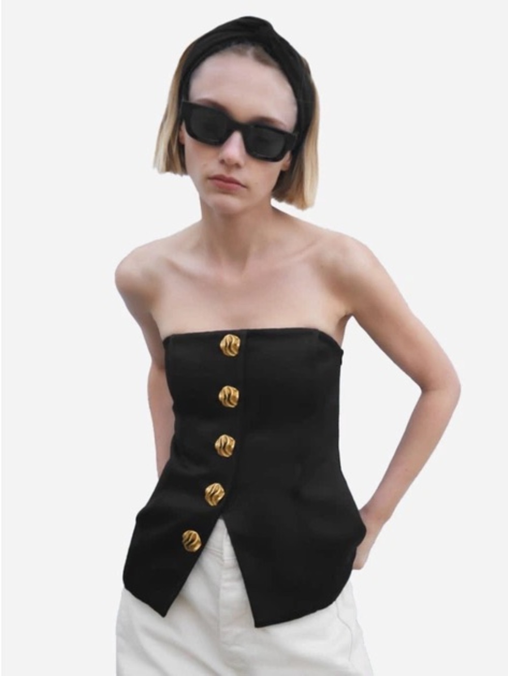 Zara Black Strapless Corset Top - 2802/451